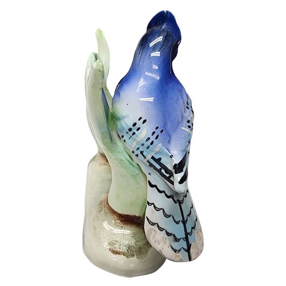 Set of 4 Vintage Hand Painted Porcelain Bird Figurines Japan Blue Jay - Picture 8 of 16